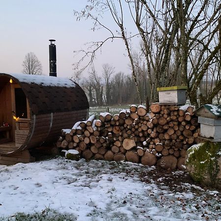 Cabane En Bois Avec Bain Nordique Et Sauna Marigny  Exterior foto